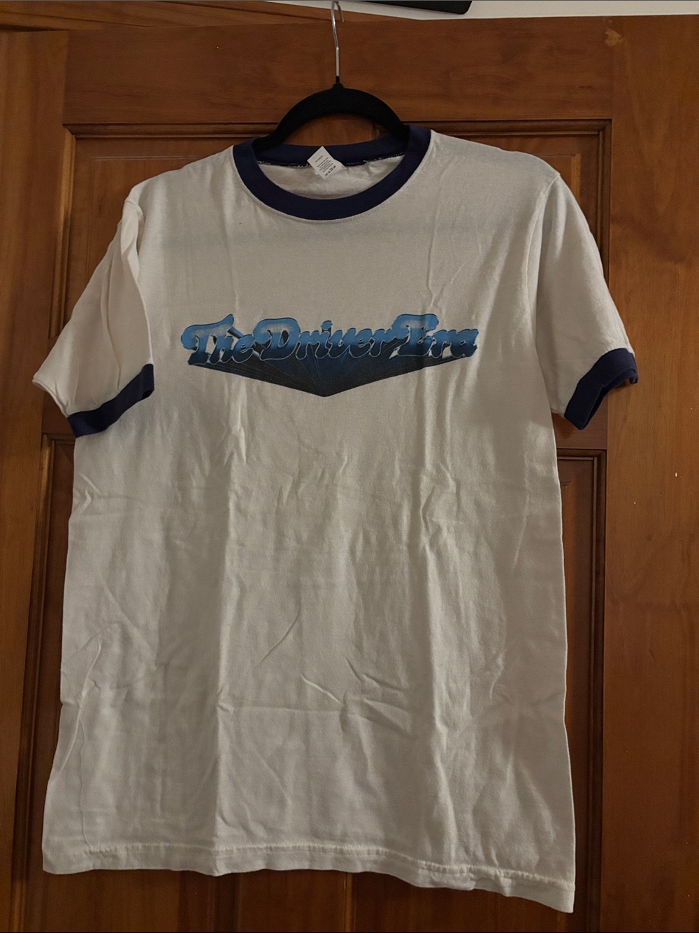 The Driver Era White and Navy Ringer Tee